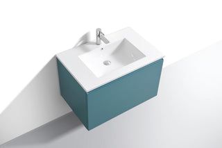 Balli 32'' Wall Mount Modern Bathroom Vanity, Teal Green