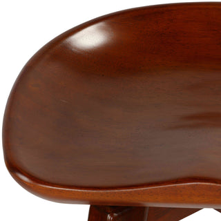 Tiwi Backless Swivel Barstool, Solid Wood, 29" Walnut