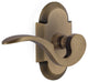 Cottage Plate With Manor Lever, Antique Brass, Left-Handed