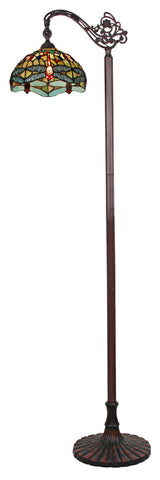 Empress Dragonfly Tiffany-Style 1 Light Reading Floor Lamp 11"