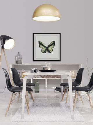 "Deep Green Wings" Framed Painting Print, 32"x32"