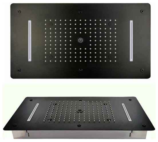 Led Rainfall Shower System, Handheld Shower by Fontana, Black Matte
