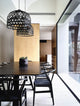 Dining Chair Solid Wood Woven Armless With Open Y Back Armchair Chairs, Black