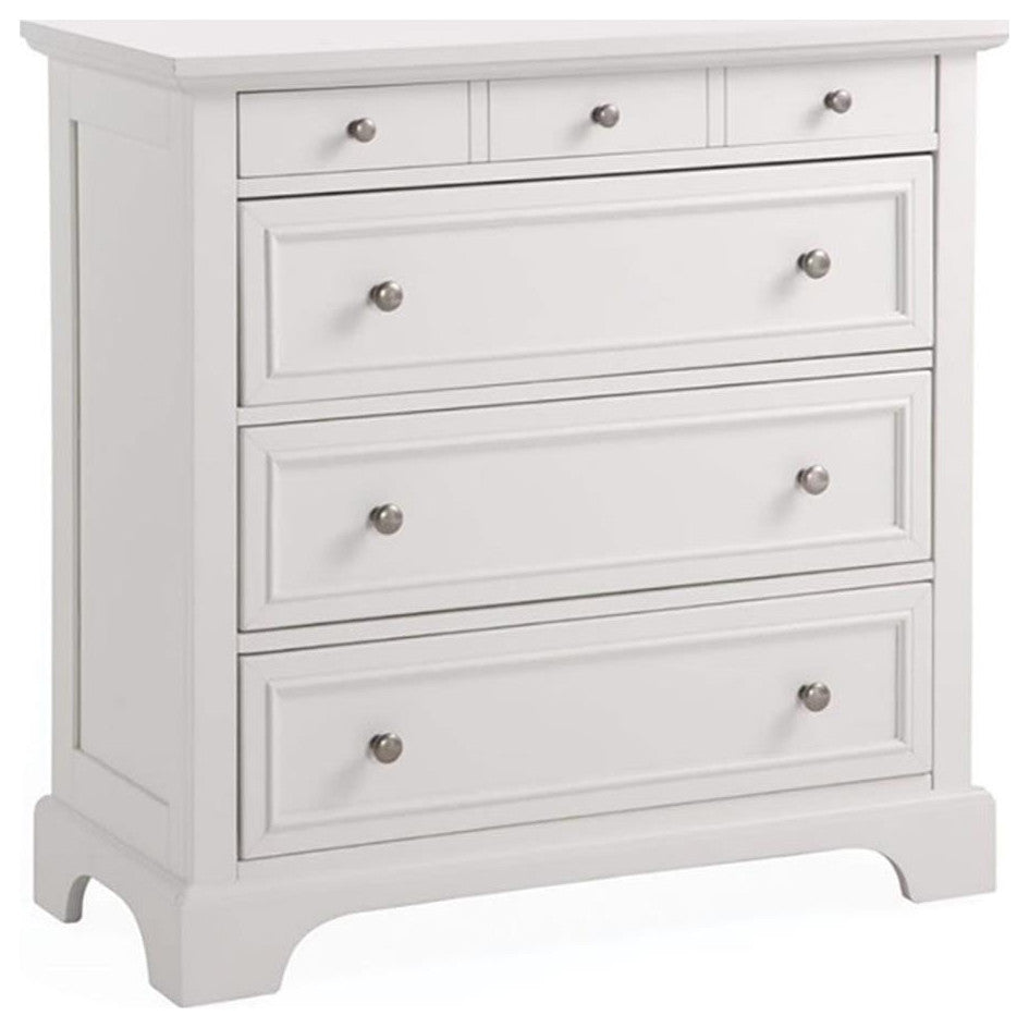Bowery Hill Traditional 4-Drawer Hardwood Chest in Off White