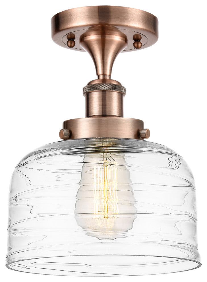 Innovations 916-1C-AC-G713-LED 1-Light Semi-Flush Mount, Antique Copper