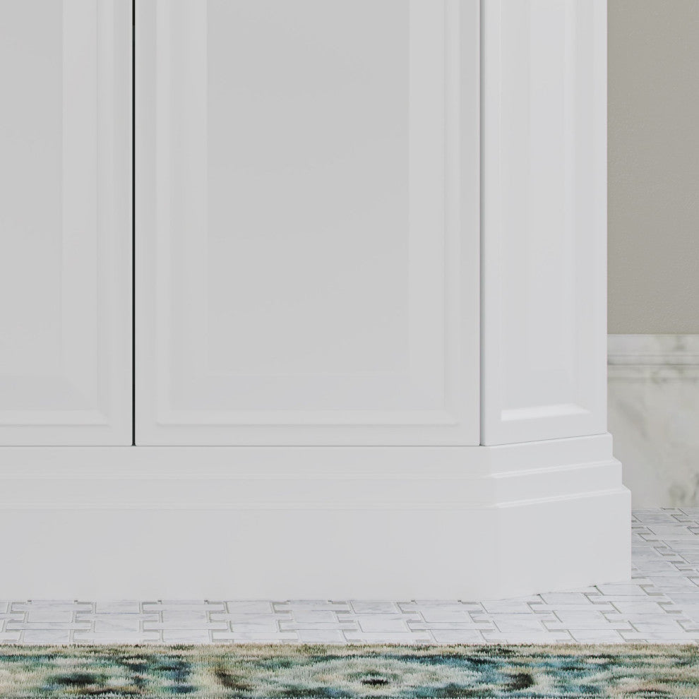 The Jazz Bathroom Vanity, Double Sink, 60", Pure White, Freestanding
