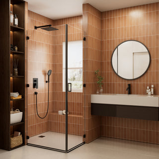 CRANACH CROZET 10-Inch Square Rain Shower System, Multifunction handshower, Matte Black