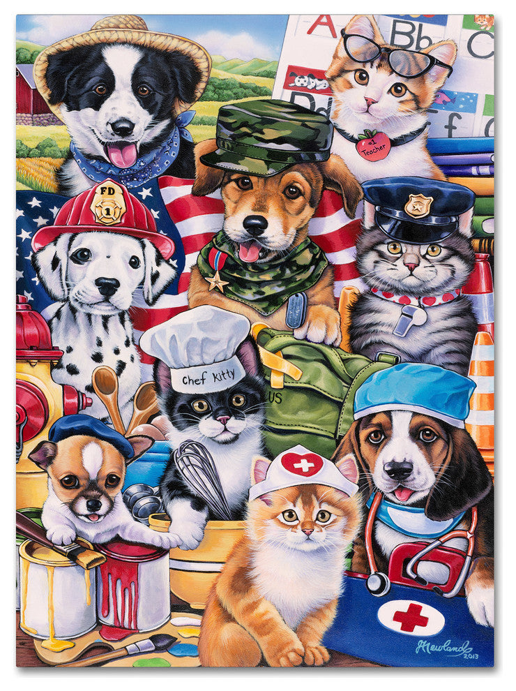 Jenny Newland 'Working Paws' Canvas Art, 32x24