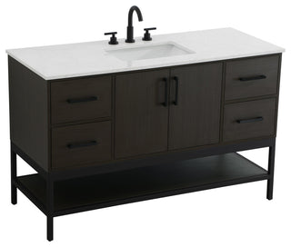 Home Living 54" Single Bathroom Vanity, Mocha Brown