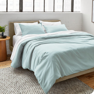 Bare Home Microfiber Duvet Cover & Sham Set, Light Blue, King