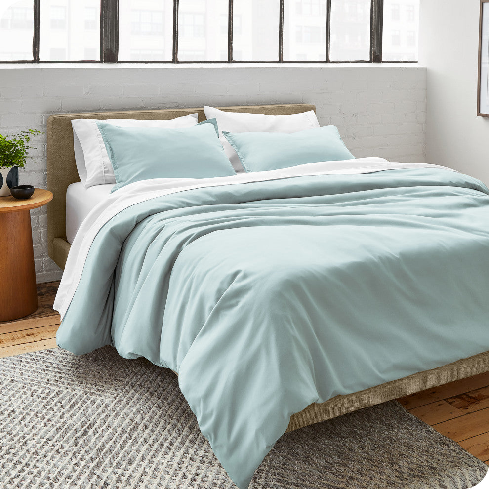 Bare Home Microfiber Duvet Cover & Sham Set, Light Blue, King