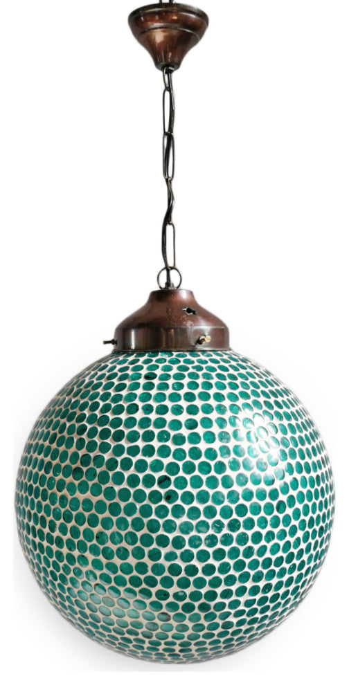 Blue Mosaic Globe Pendant, Small