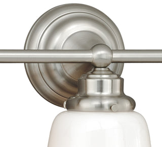 Huntley 3-Light Vanity Milk Glass Satin Nickel