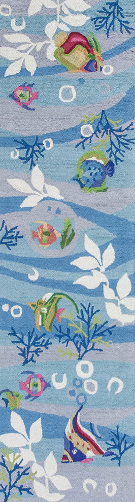 Sonesta 2011 Blue Tropical Fish Rug, 2'x7'6" Runner