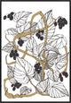24x35 Intertwined Gold II, Framed Artwork, Black