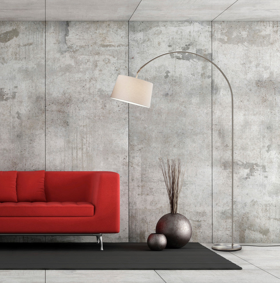 Goliath Arc Lamp, Satin Steel