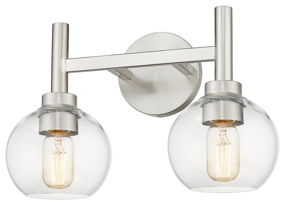 Sutton 2 Light Vanity Lighting, Brushed Nickel
