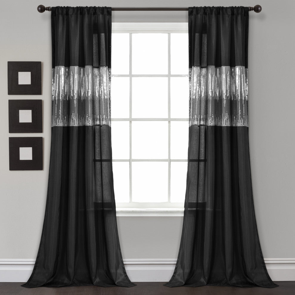Night Sky Single Window Panel, Black, 84"x42"