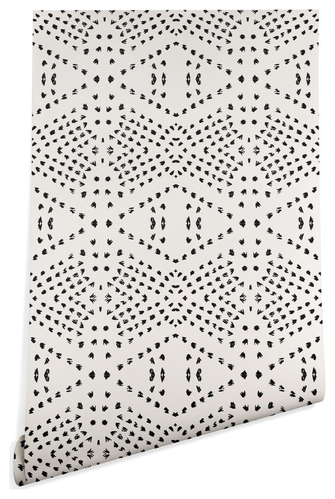 Deny Designs Holli Zollinger Boho Tile Wallpaper, Black, 2'x10'