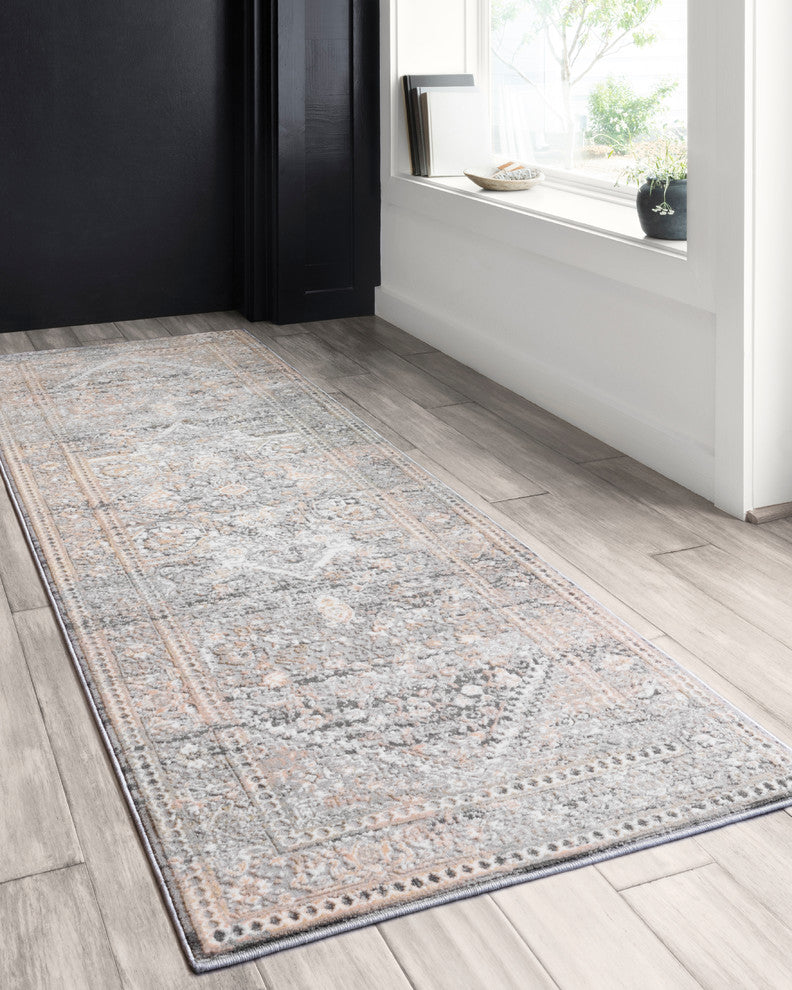 Lucia Rug, Gray/Sunset, 5'2"x7'7"