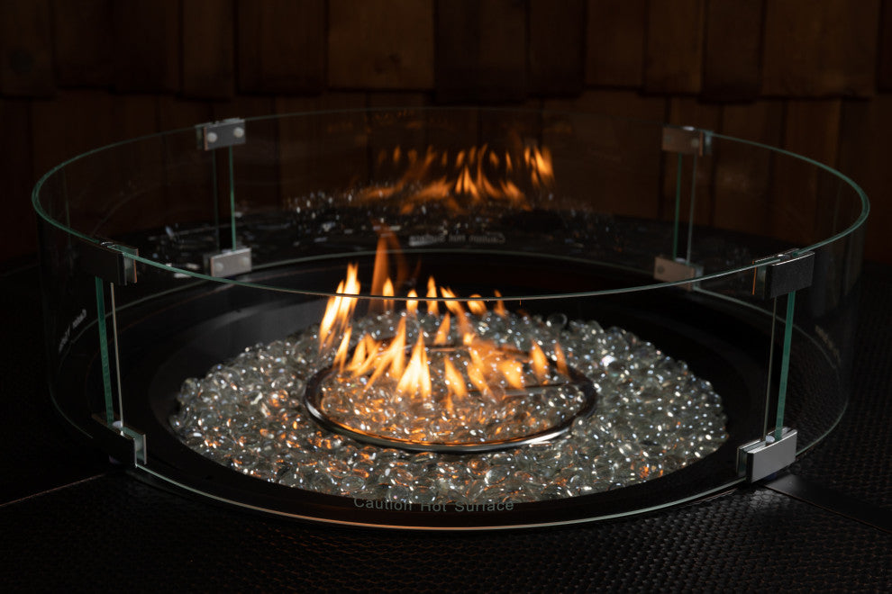 Tempered Glass Wind Guard For Round Fire Pits