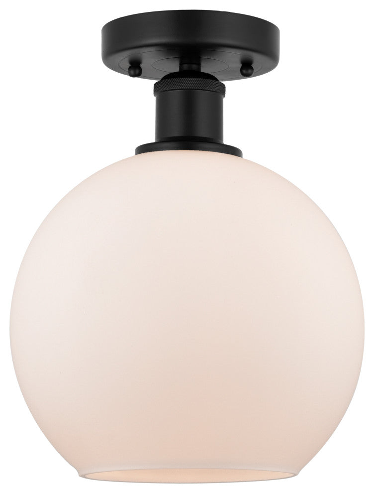 Innovations 616-1F-BK-G121-8 1 Light 8" Semi-Flush Mount, Matte Black