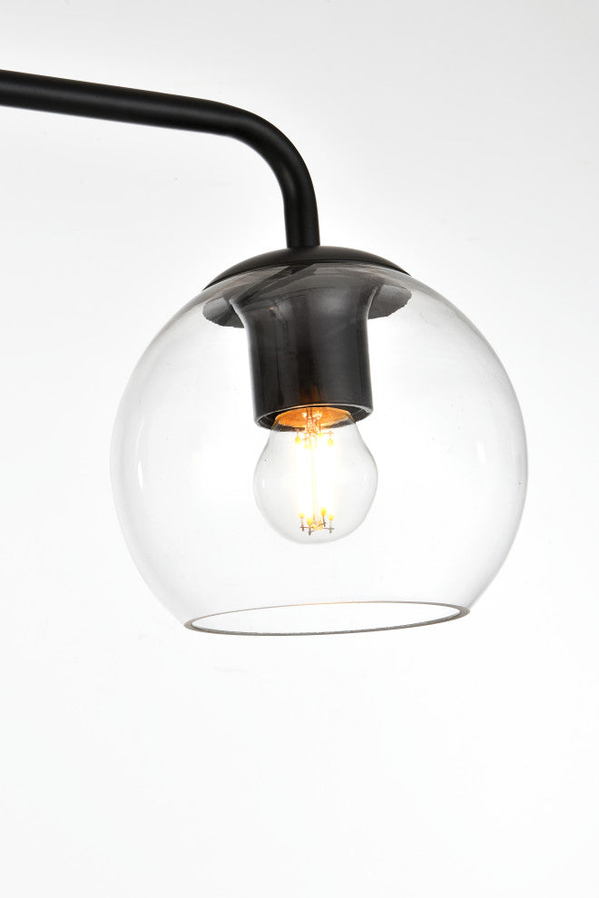 2 Light Black And Clear Bath Sconce