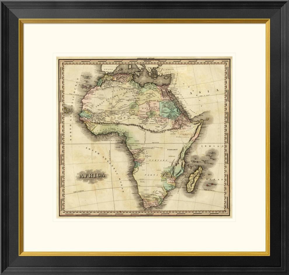 "Africa, 1823" Framed Digital Print by Henry S. Tanner, 26x25"