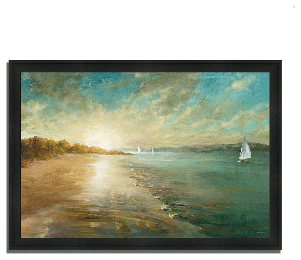 "Coastal Glow" By Danhui Nai, Framed Painting Print, Ready To Hang