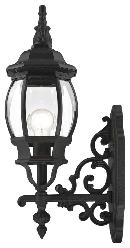 Textured Black Traditional, Colonial, French Historical, Outdoor Wall Lantern