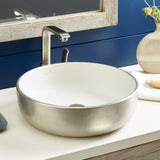 Bliss Bathroom Sink, Silver/White