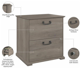 Homestead Farmhouse Lateral File Cabinet in Driftwood Gray - Engineered Wood