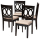 Quinn Sand Fabric Espresso Brown Finish Dining Chairs, Set of 4