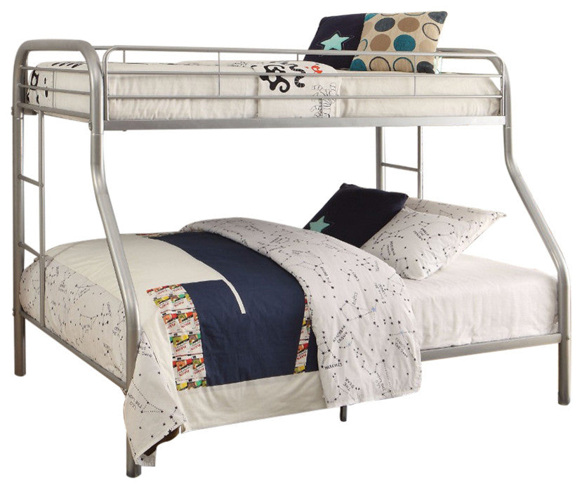 Tritan Bunk Bed, Twin Over Full, Silver