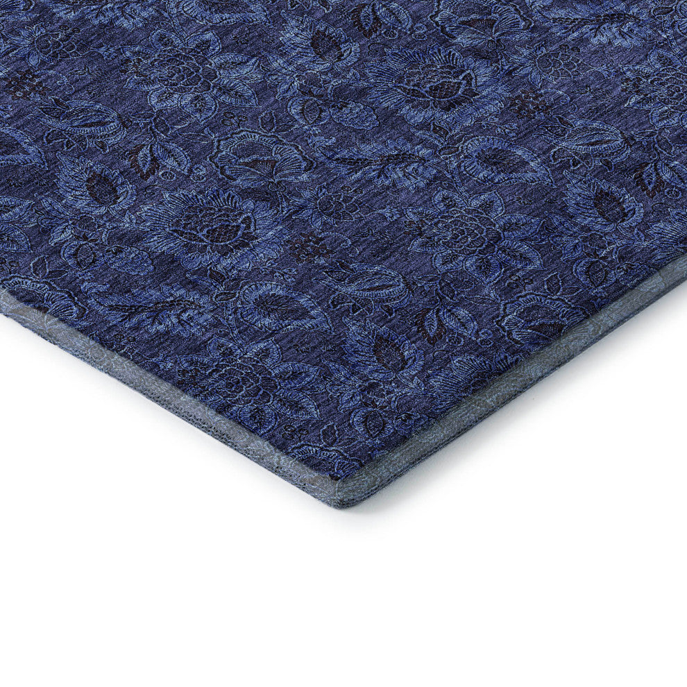 Premium Machine Washable Mayfield AMF661 Navy 8' x 10' Rug