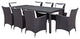 9 Piece Outdoor Dining Set, Faux Wicker Rattan, White