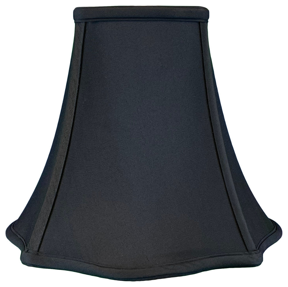 Royal Designs Fancy Square Bell Basic Lamp Shade, Black, 5x12x9.75, Set of 2