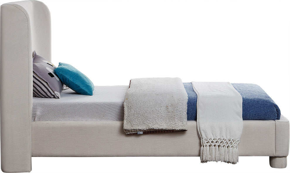 Penny Bed, Cream, Twin, Linen Textured Fabric