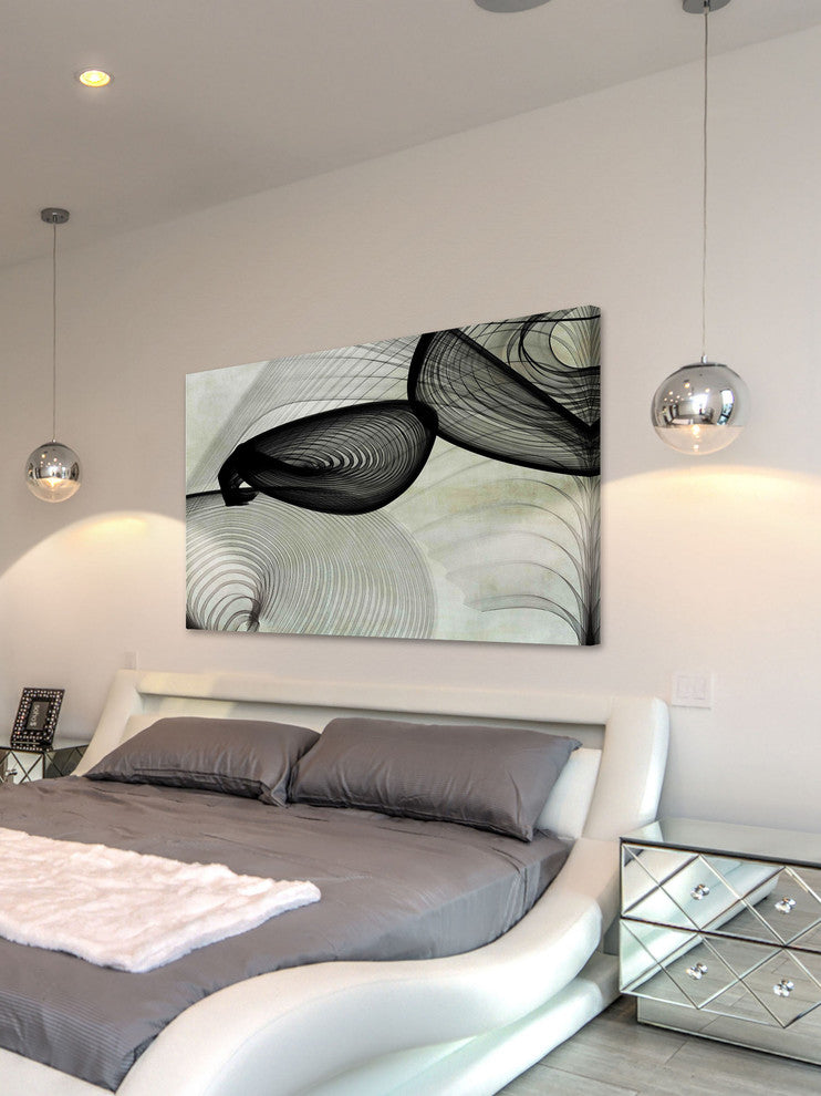 "Abstract Black and White 22-15-51 v2" Painting Print on Canvas by Irena Orlov