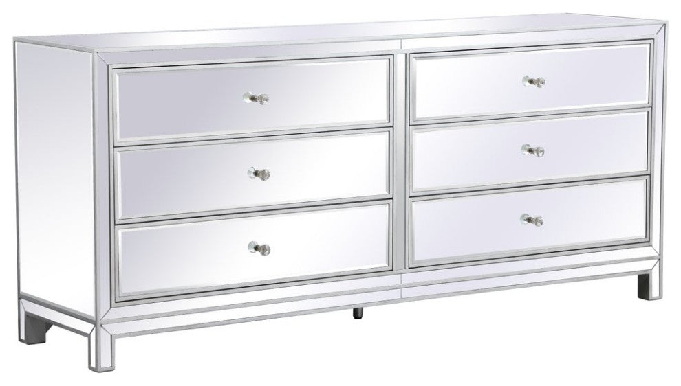 Elegant Decor Reflexion Chest Antique Silver