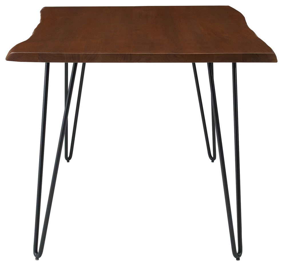 Henley 60" Live Edge Acacia Wood Dining Table, Black Walnut
