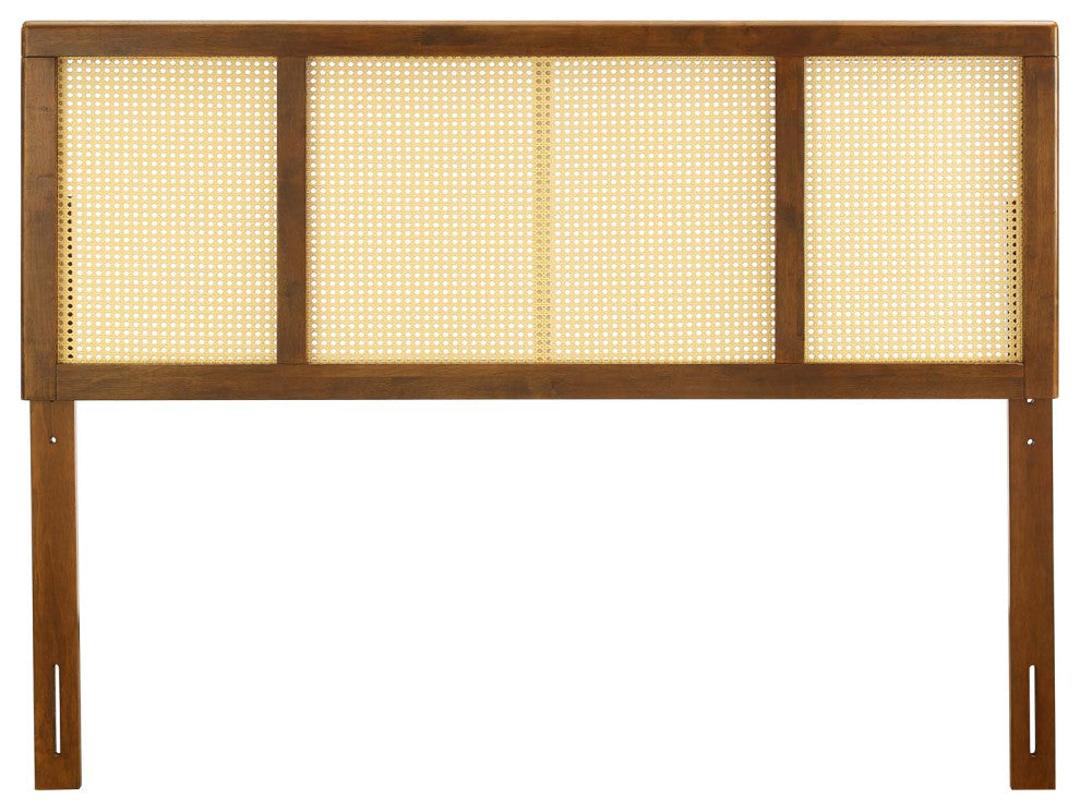 Headboard, King Size, Wood, Brown Walnut, Modern Mid-Century, Bedroom Master