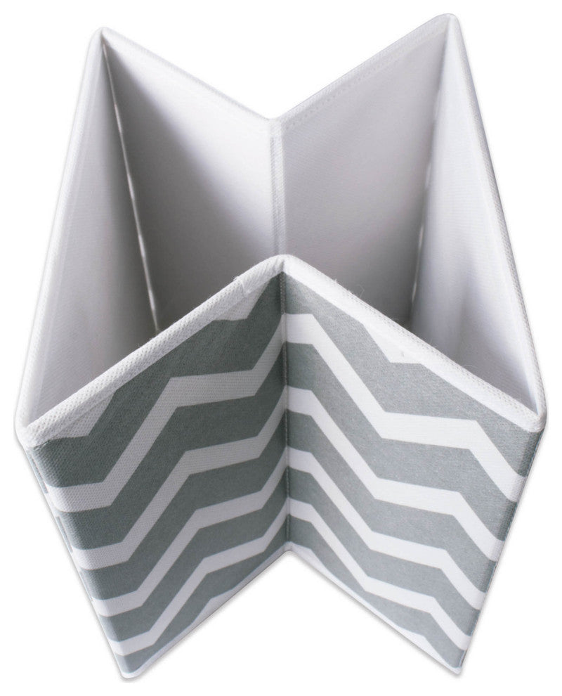 Nonwoven Polyester Cube Chevron Gray Square 13"x13"x13", Set Of 2