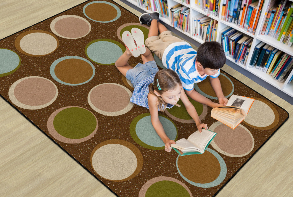 Flagship Carpets FA1340-44FS 7'6x12 Sitting Spots Earth Tone Rug