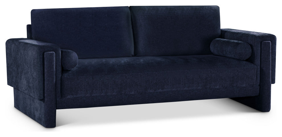 Madeline Chenille Fabric Upholstered Chair, Navy, Sofa