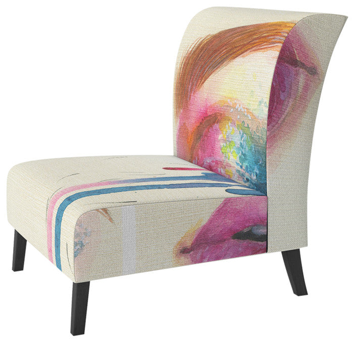 Eyes & Lips With Vivid Make Up Chair, Slipper Chair