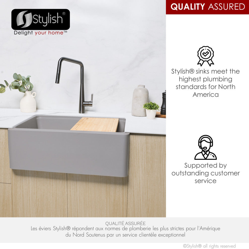 30" Undermount Workstation Single Bowl Gray Granite Kitchen