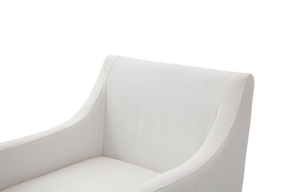 Modrest Basel Off White and Copper Antique Brass Dining Chair