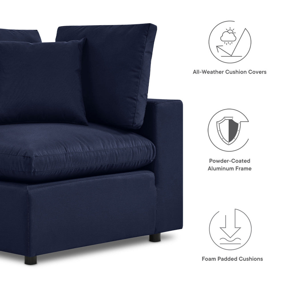 Modular Lounge Sectional Deep Sofa Set, Blue Navy, Modern, Outdoor Hospitality