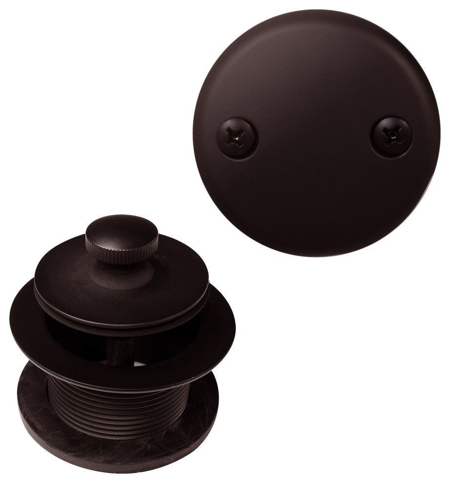 Twist and Close Sch. 40 ABS Bath Waste With 2-Hole Elbow, Oil Rubbed Bronze